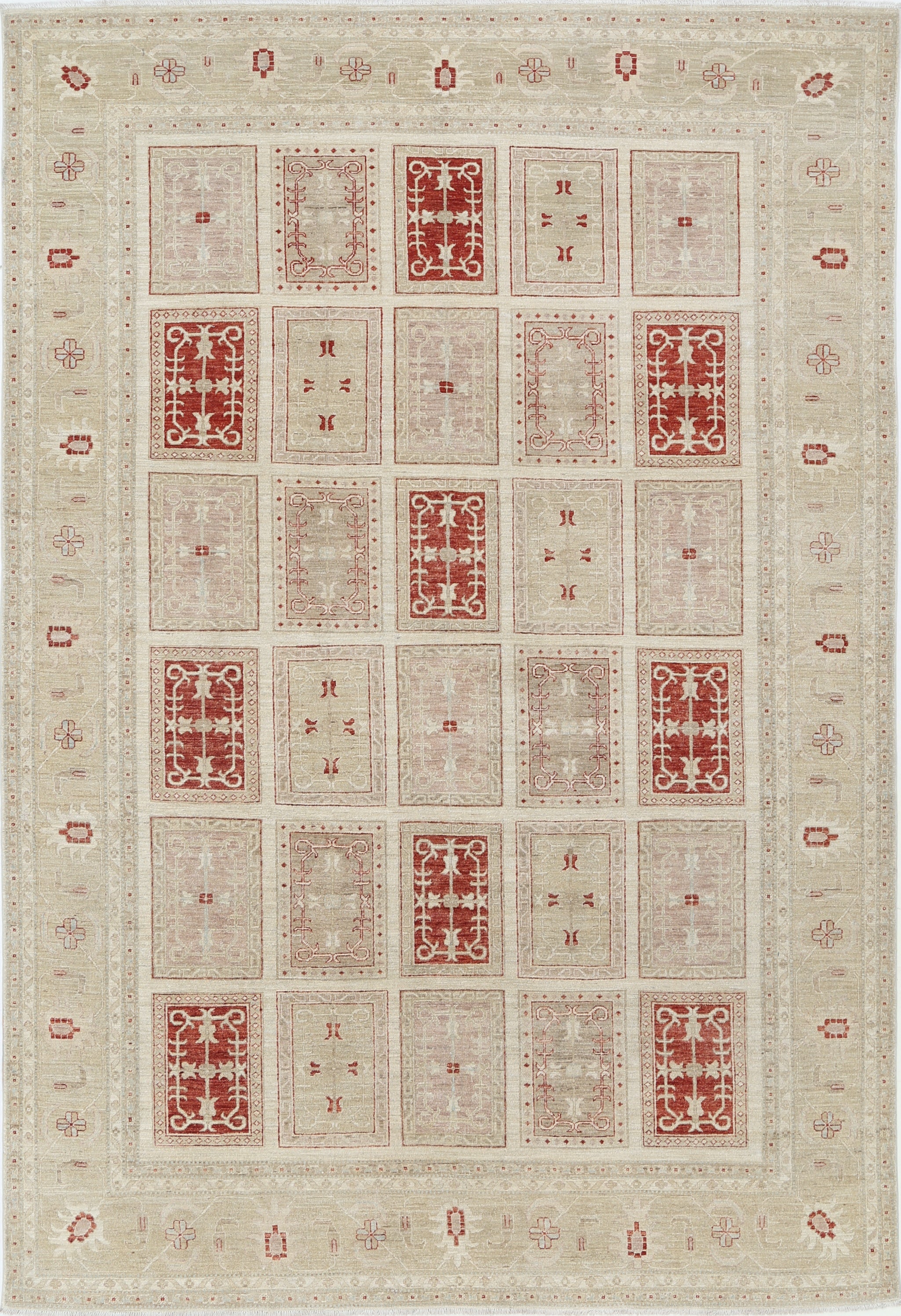 7.8x11.6 ft Decorative Wool Large Area Rug. Hand Knotted Carpet for Living Room
