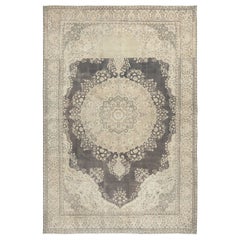7.8x11.6 Ft Einzigartiger türkischer Vintage-Teppich. Handgefertigter, sonnenverblasster Teppich