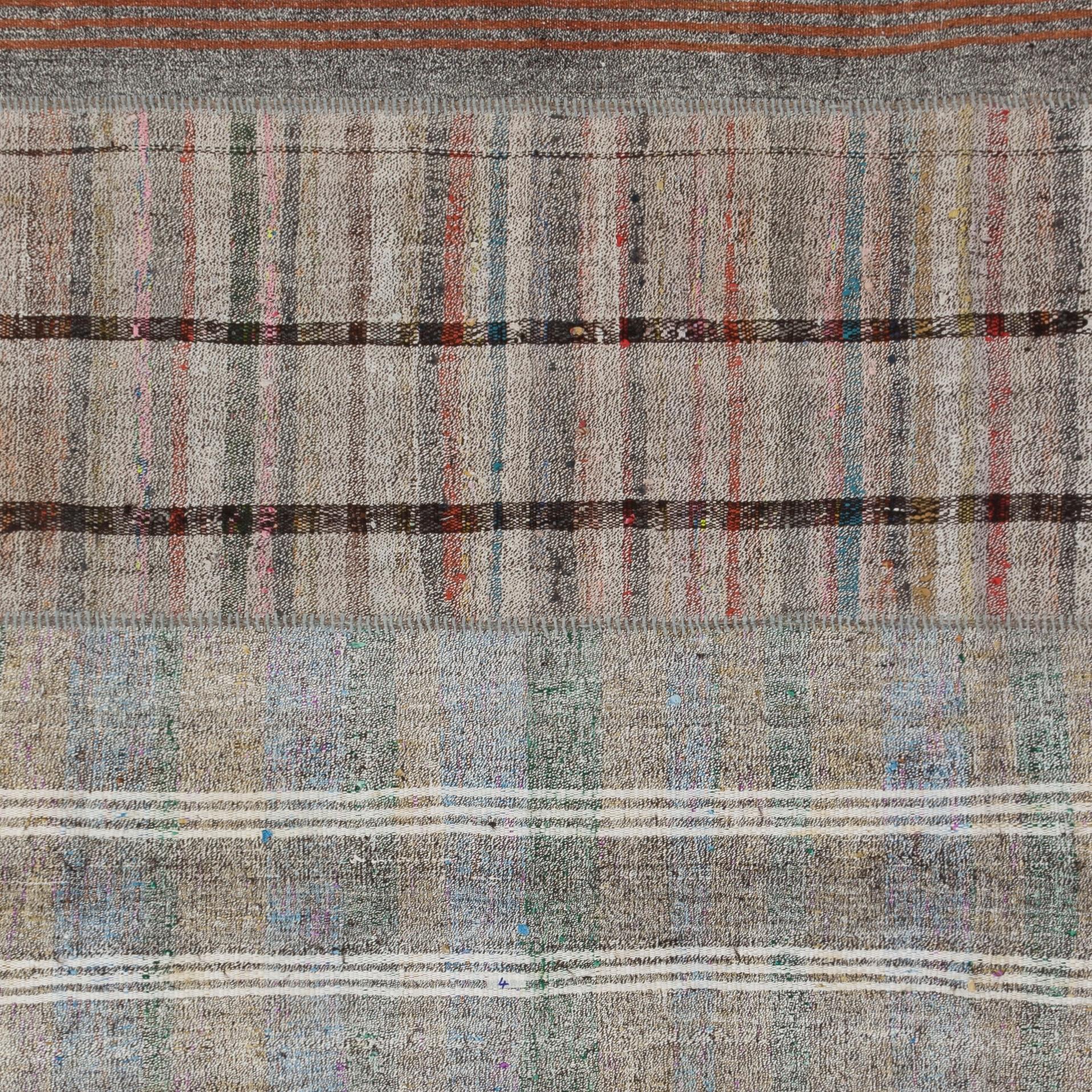 7,8x12.3 Fuß Vintage Nomadic Handgewebter türkischer Kelim-Teppich aus Baumwolle und Ziegenhaar (Türkisch) im Angebot