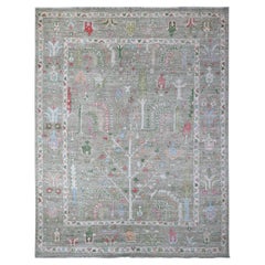 7
8 "x9
10" Reseda Gray Tapis d
Orient Afghan Angora Oushak à poils souples, noué à la main