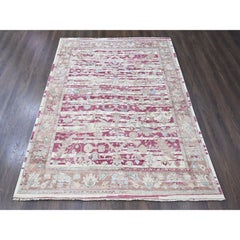 Alfombra oriental de lana tejida a mano con diseño persa Heriz, color rojo vino y acabado envejecido, de 7'8" x 9'9"