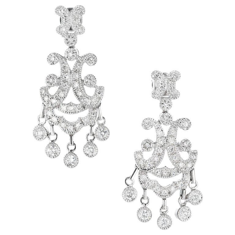 .79 Carat Diamond Chandelier Dangle Earrings For Sale at 1stDibs ...