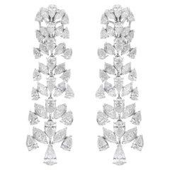 7,9 carati SI/HI Orecchini di diamanti taglio brillante a pera e marquise in oro bianco 14 carati
