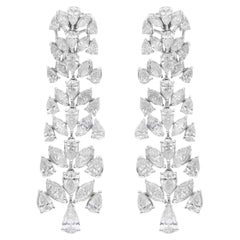 7.9 Carat SI/HI Pear Marquise Brilliant Cut Diamond Earrings 18 Karat White Gold