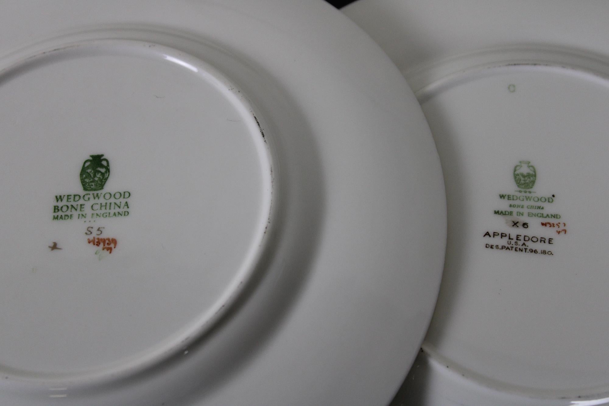 Enamel 79 Pc Vintage Westland Wedgwood Bone China Dinnerware Set Service 12 Appledore