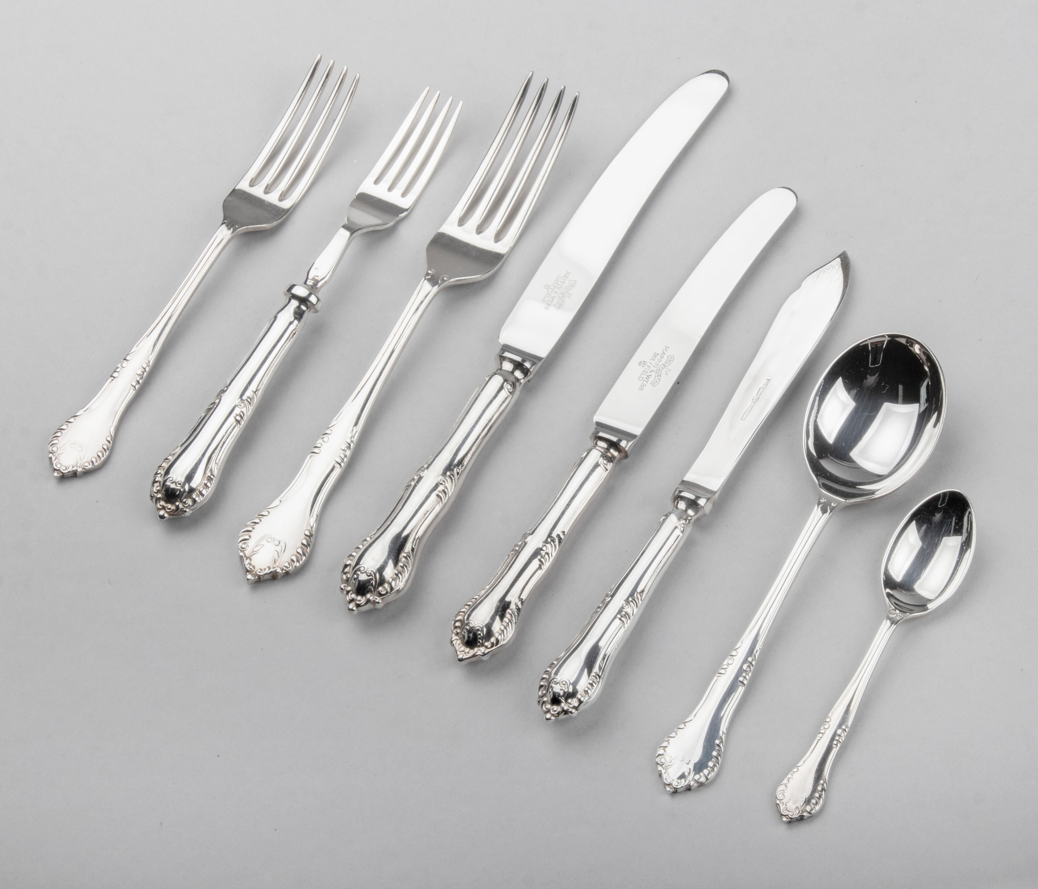 79-Piece Set of Silver Plated Flatware for 8 Persons by Mappin & Webb 7