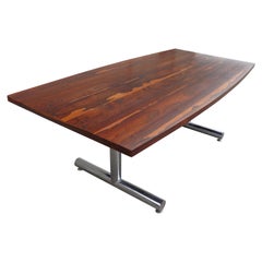 Vintage Rosewood Chrome Table Desk by Tim Bates for Pieff Furniture