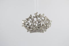 7.90 Carat Diamond Platinum "Crown" Pendant-Brooch