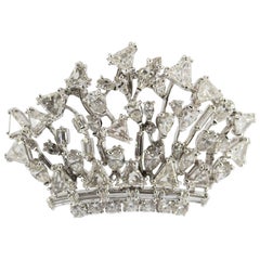 7.90 Carat Diamond Platinum "Crown" Pendant-Brooch