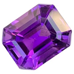 7.90 Carat Natural Loose Amethyst Emerald Shape Gem From Brazilian Mine