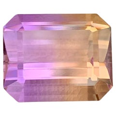 7.90 Carat Natural Loose Bi Color Ametrine Stone Emerald Cut Brazilian Gemstone