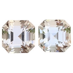 7.90 Carat Natural Loose Golden Topaz Pair Square Shape Gem For Earrings