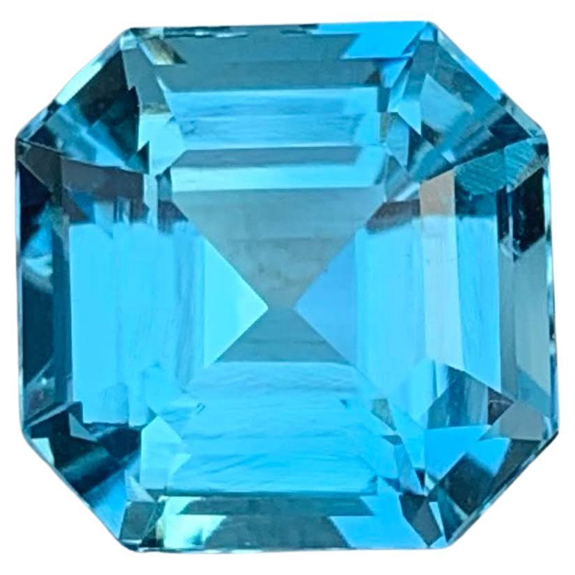 7,90 Karat Natürlicher loser Schweizer Blautopas Stein Asscher Schliff Afrikanischer Edelstein