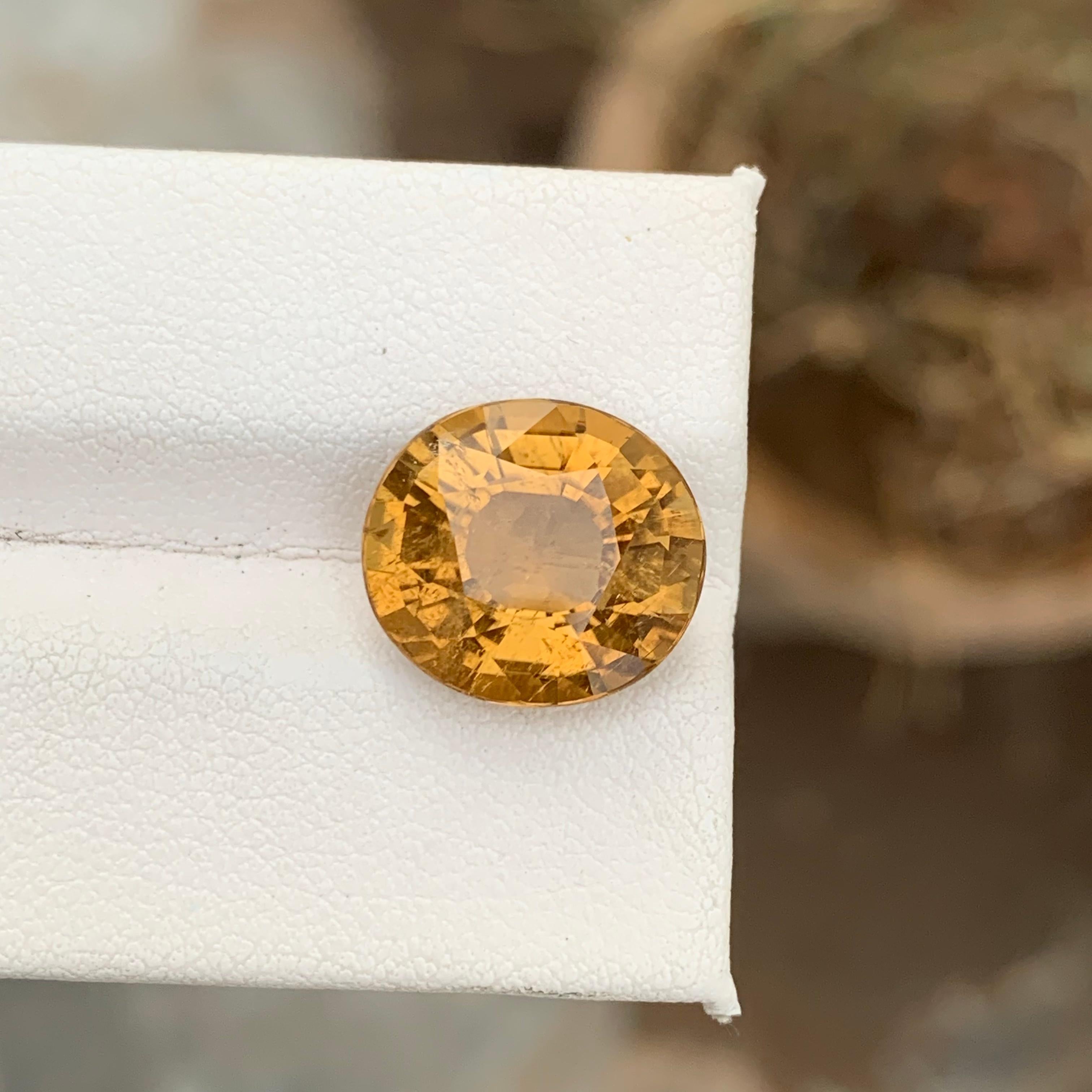 Faceted Tourmaline 
Weight: 7.90 Carats 
Dimension: 13.6x12.2x7.8 Mm 
Origin: Madagascar Africa 
Color: Yellow 
Shape: Cushion 
Treatment: None
Clarity: SI 
Certificate: On Customer Demand 
Canary yellow tourmaline is a gemstone known for its