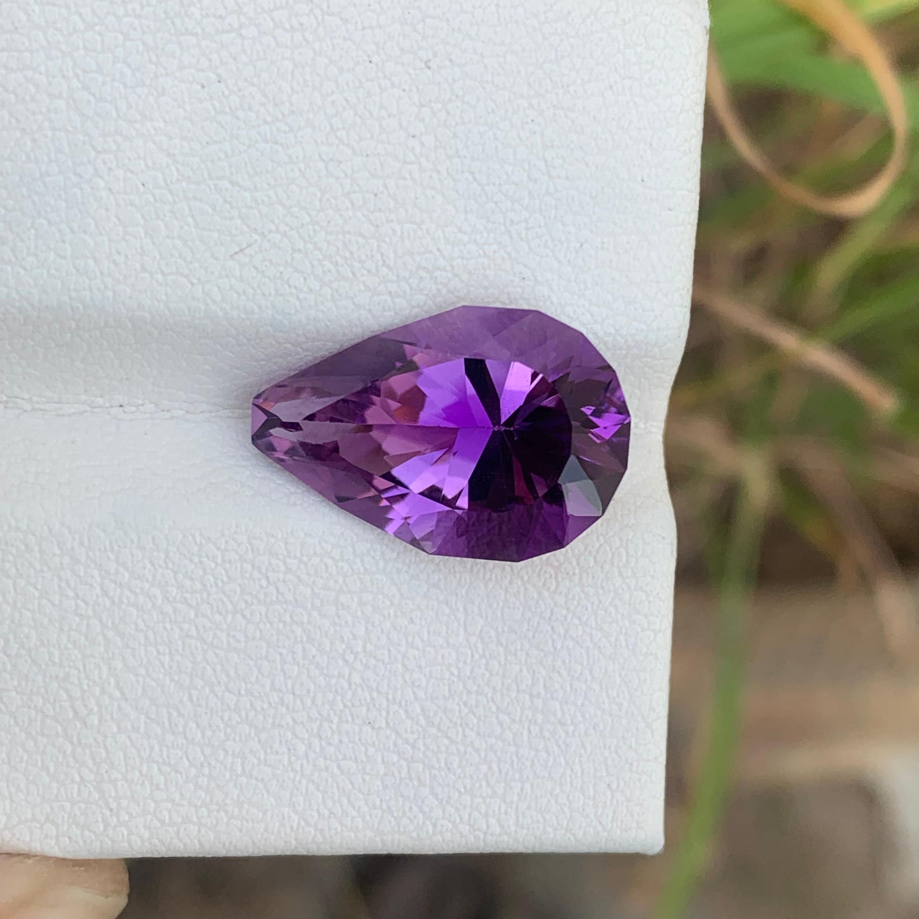 Pear Cut 7.90 Carats Natural Loose Purple Amethyst Pear Shape Gemstone  For Sale