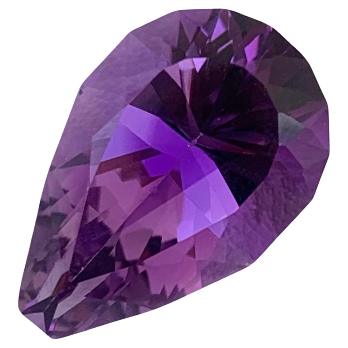7.90 Carats Natural Loose Purple Amethyst Pear Shape Gemstone  For Sale