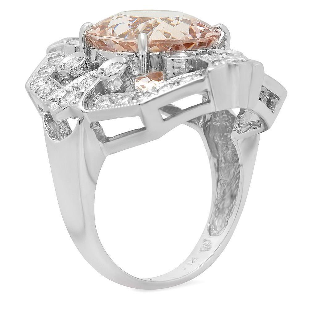7.90 Carats Natural Morganite and Diamond 14K Solid White Gold Ring

Total Natural Morganite Weight is: Approx. 6.90 Carats 

Morganite Measures: Approx. 13 x 12 mm

Natural Round Diamonds Weight: Approx. 1.00 Carats (color G-H / Clarity