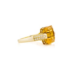 Sunita Nahata Citrin 7.92ct. Fancy Ring aus 18KYG mit weißem Diamant.