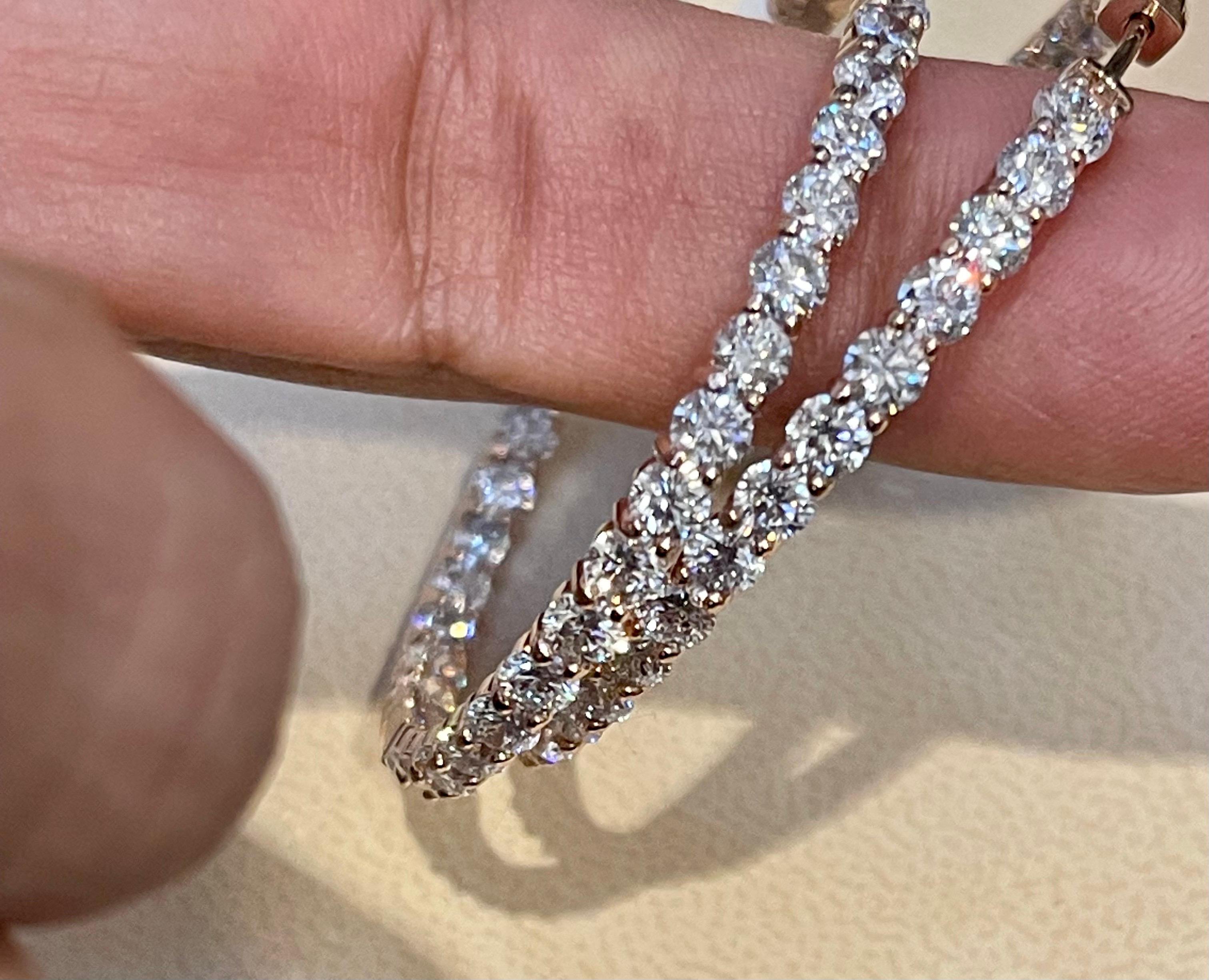 7,92 Karat Diamant Inside Out Hoop Gala Cocktail-Ohrringe aus 14 Karat Roségold im Angebot 7