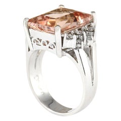 Morganit-Diamantring aus 14 Karat Weißgold