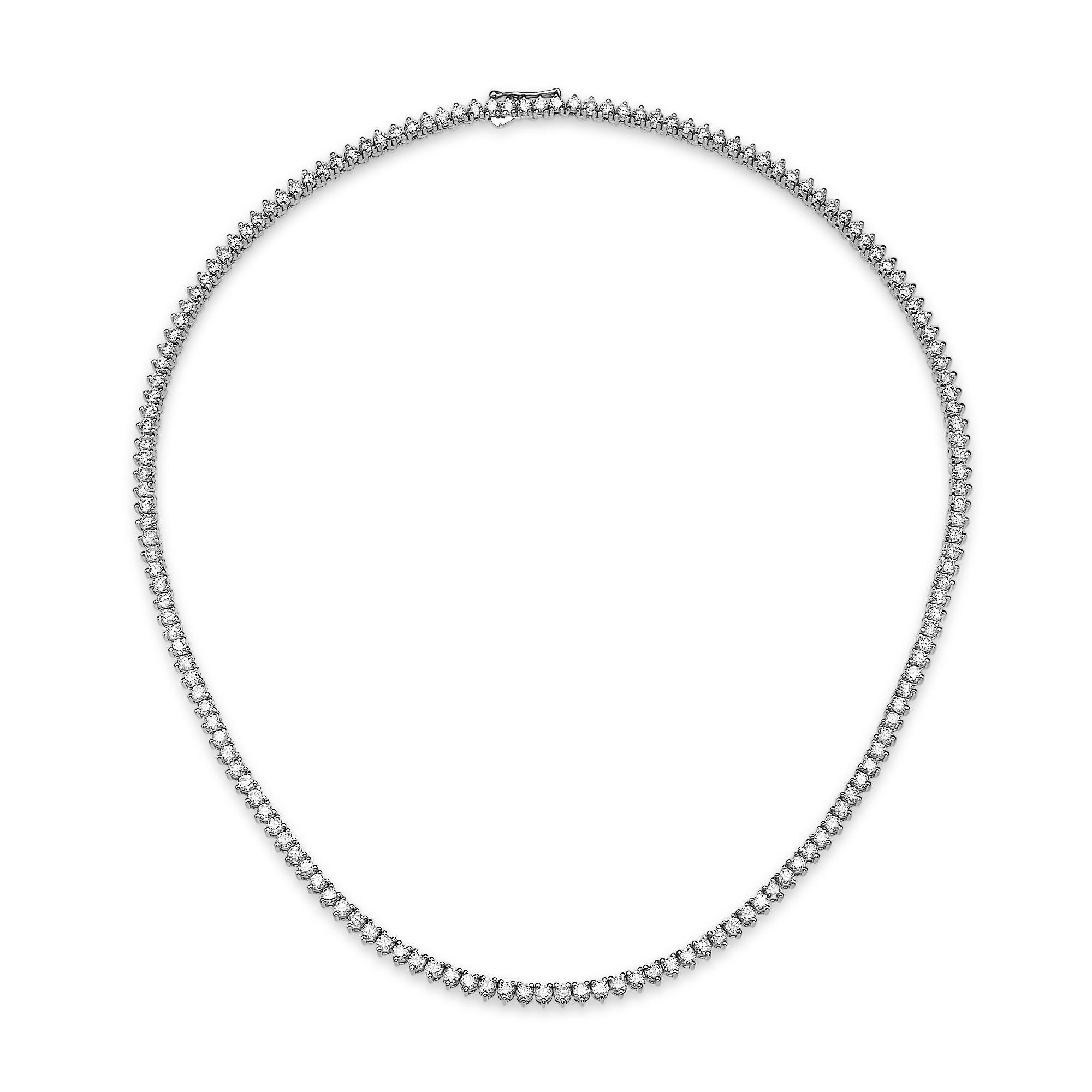 Taglio rotondo Collana di diamanti taglio rotondo con pavé da 7,93 carati in vendita