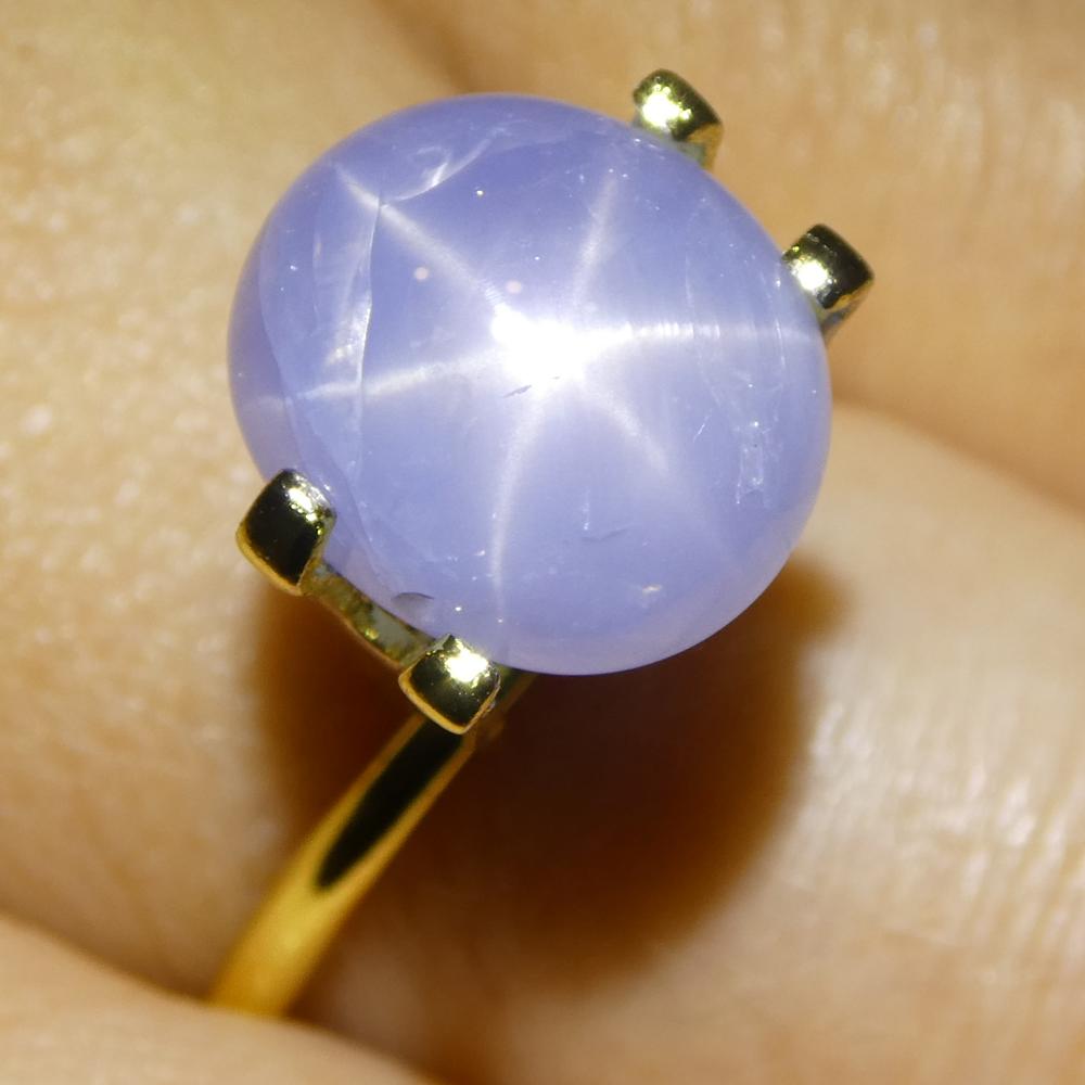 7.93ct Cabochon ovale de saphir bleu étoilé du Sri Lanka en vente 8