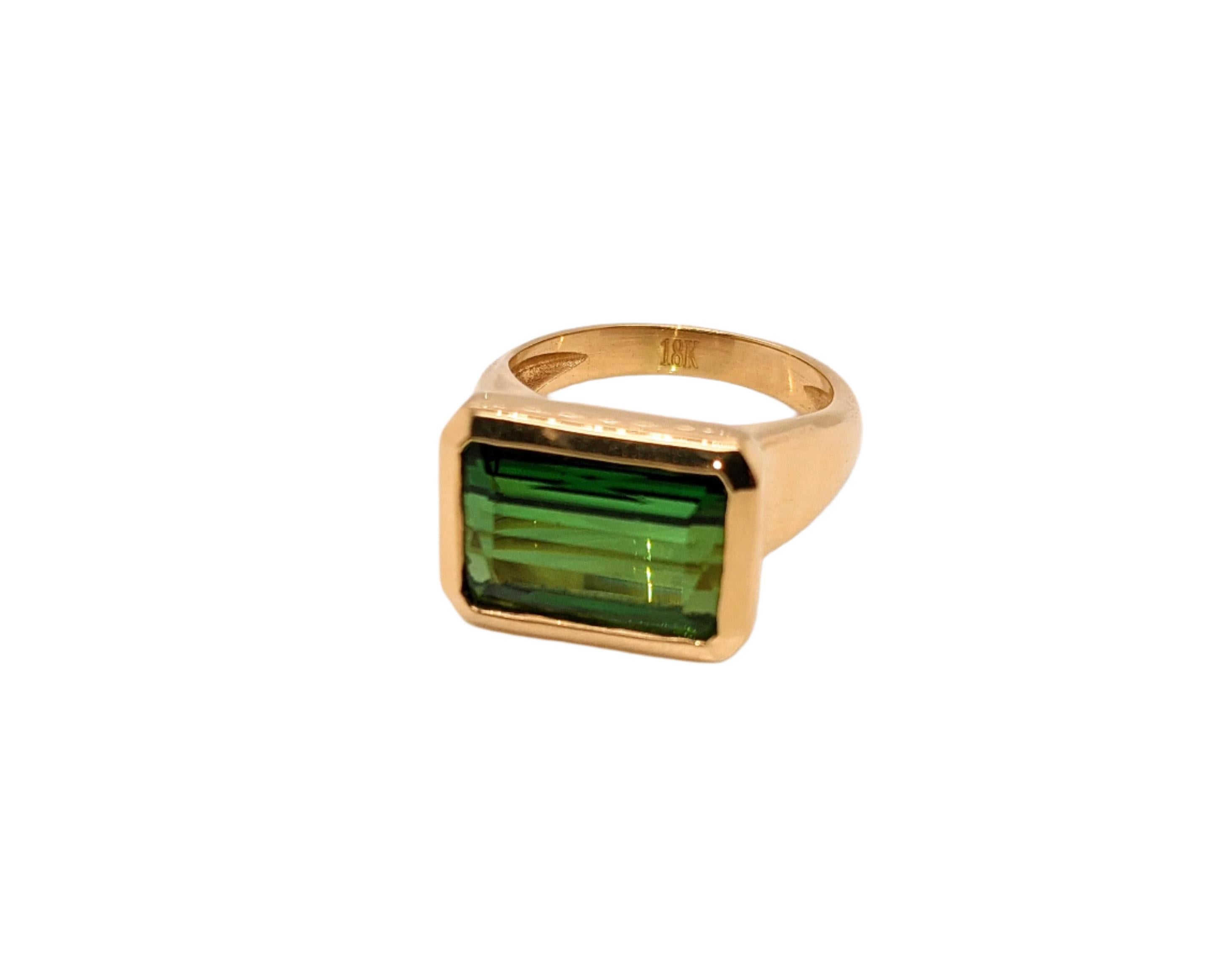 7,94 carati di Greene & Greene naturale in un anello d'oro giallo 18k In condizioni Nuovo in vendita a New York, NY