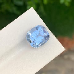 7.95 Carat Gorgeous Faceted Goshenite Aquamarine Cushion Shape Gem