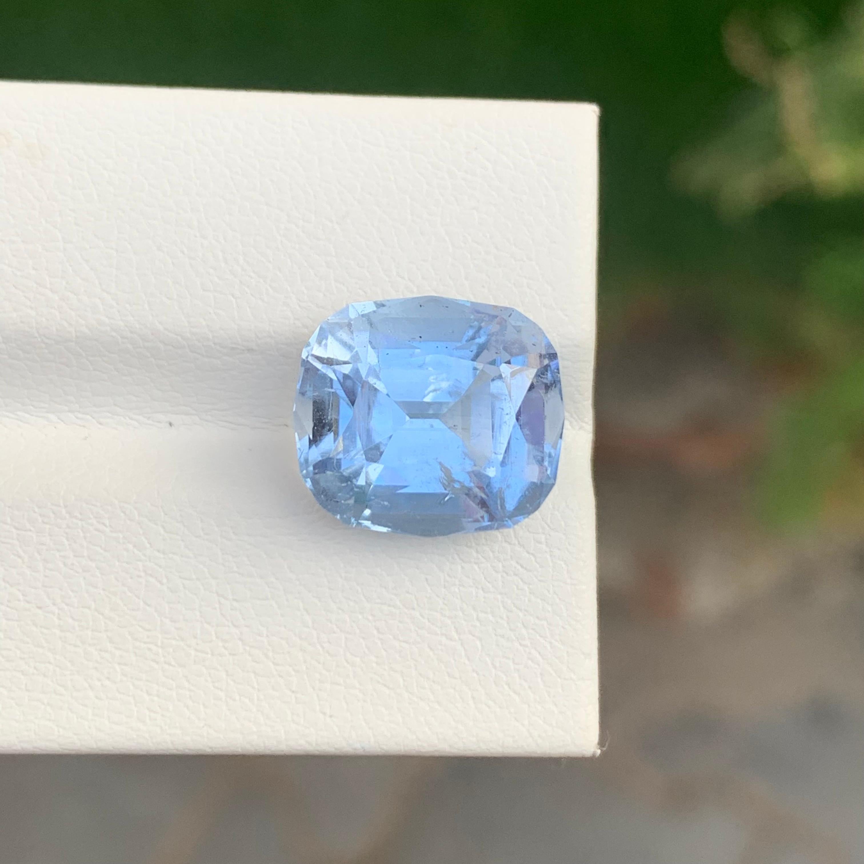 7,95 Karat wunderschön facettiert Goshenit Aquamarin Kissen Form Edelstein im Angebot 2