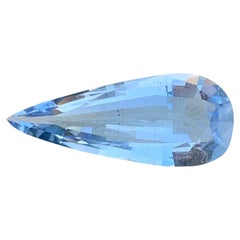 7.95 Carat Gorgeous Loose Aquamarine Goshenite Long Pear Shape Gem