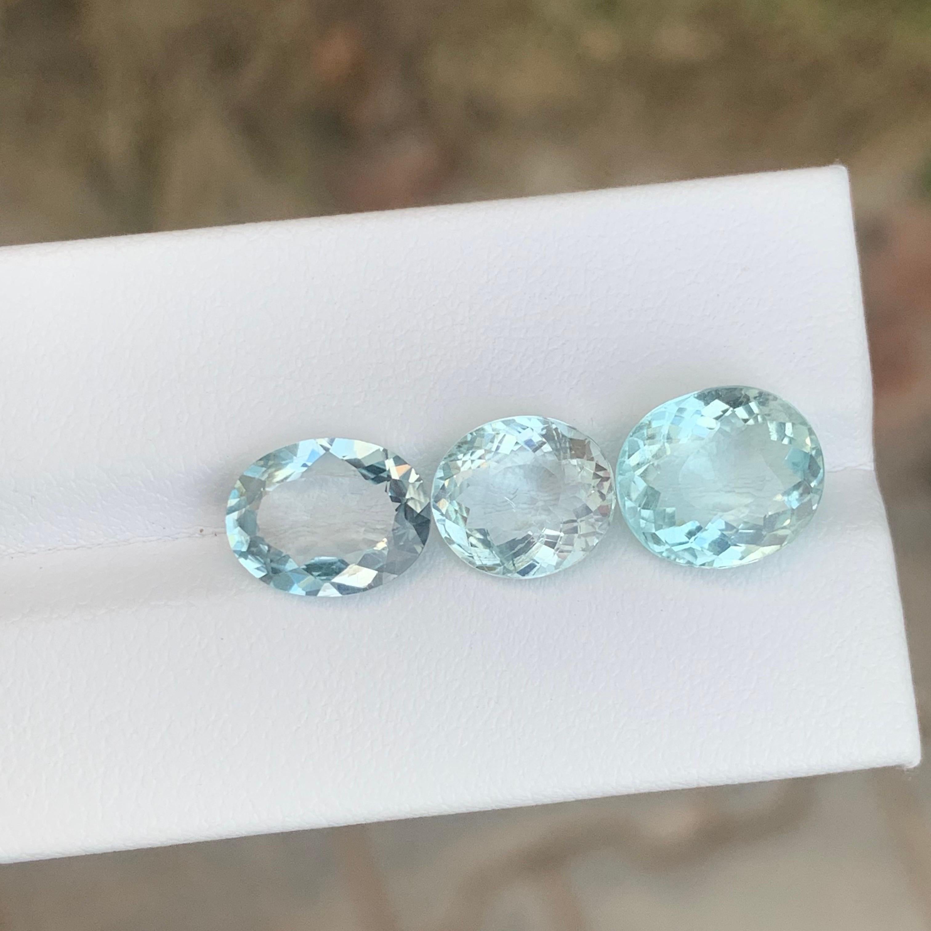 7.95 Carat Natural Loose Aquamarine Lot For Jewellery Making Corte oval en venta