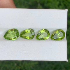 7.95 Carat Natural Loose Green Peridot For Jewelry Pear Shape Pakistani Gemstone