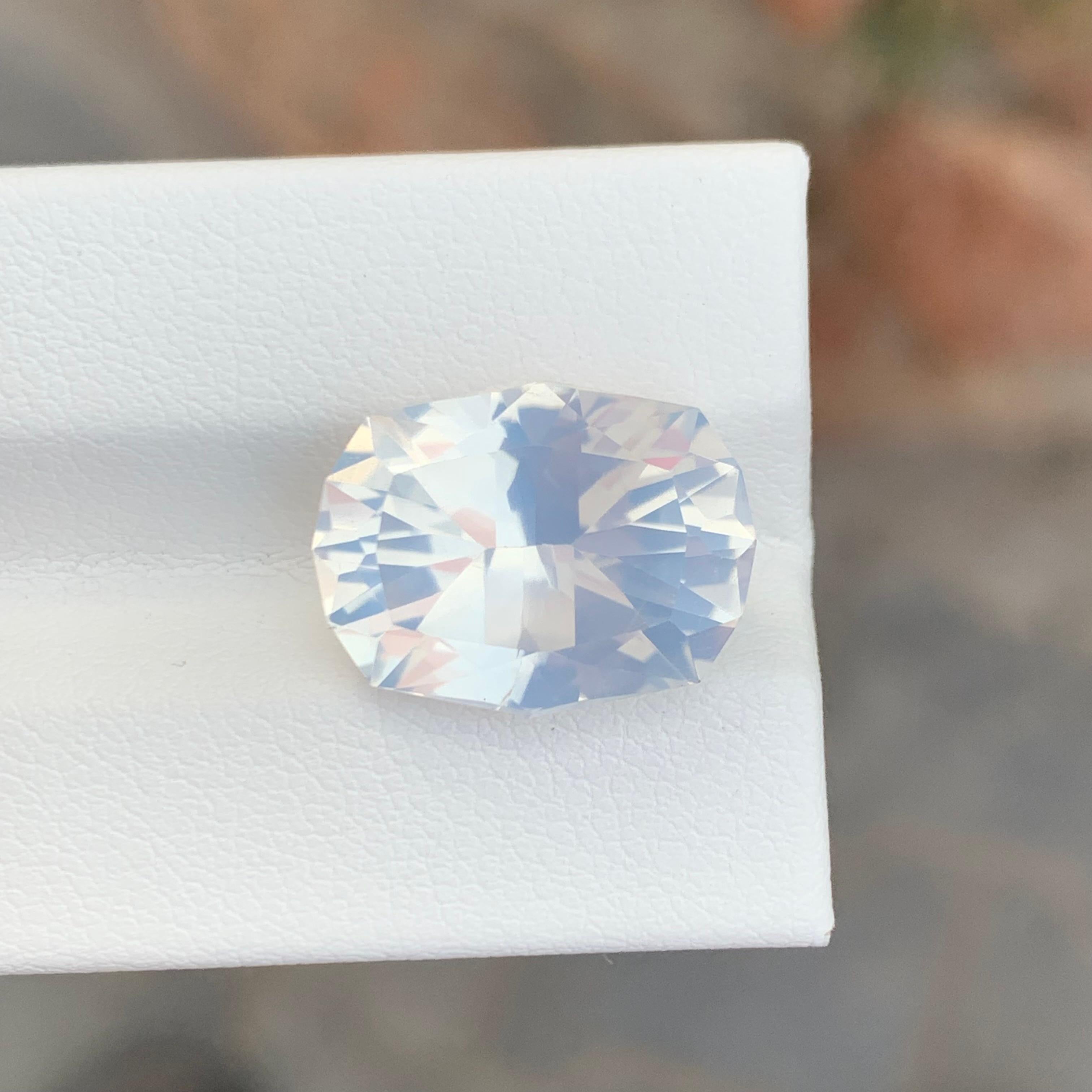Arts and Crafts 7.95 Carat Natural Loose Moonstone Emerald Cut Gemstone For Sale