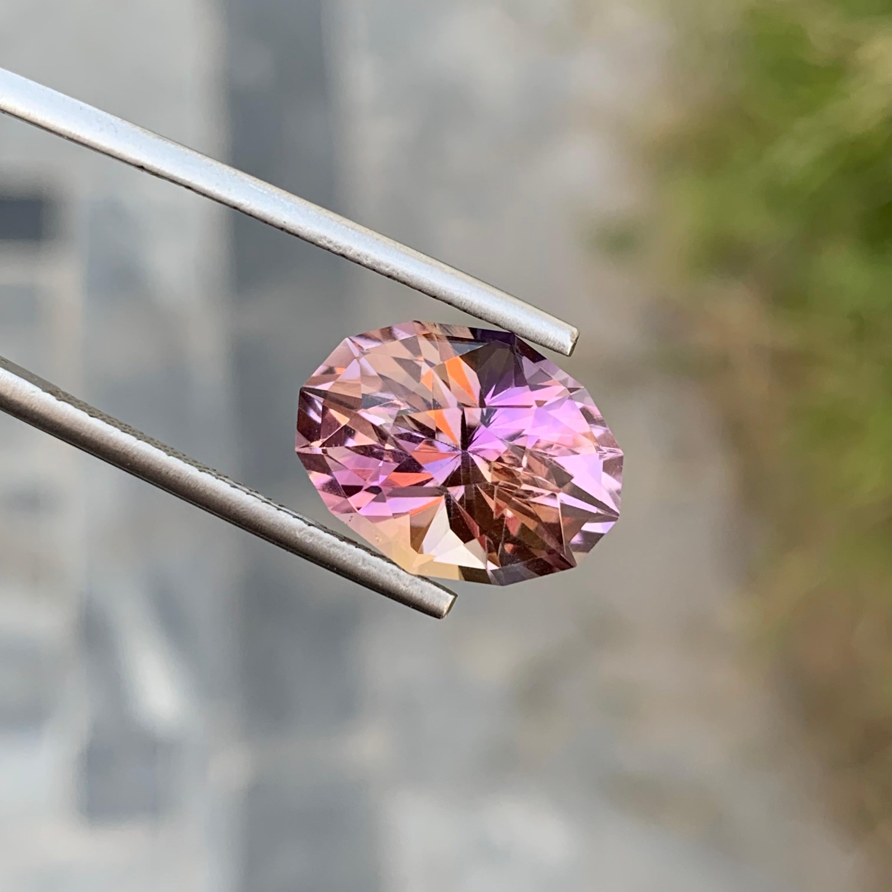 Arts and Crafts 7.95 Carat Natural Loose Oval Shape Ametrine Gem For Jewellery Making For Sale