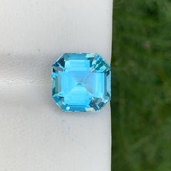 7,95 Karat Natürlicher Loser Himmelblauer Topas Stein Asscher Schliff Afrikanischer Edelstein