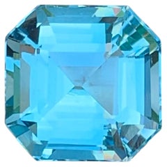 7,95 Karat Natürlicher Loser Himmelblauer Topas Stein Asscher Schliff Afrikanischer Edelstein