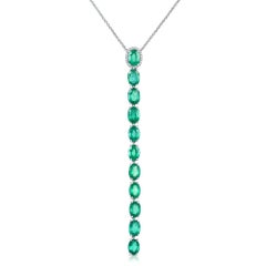 7.95 Carat Oval Emerald Necklace