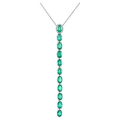 7.95 Carat Oval Emerald Necklace