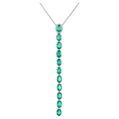 7.95 Carat Oval Emerald Necklace