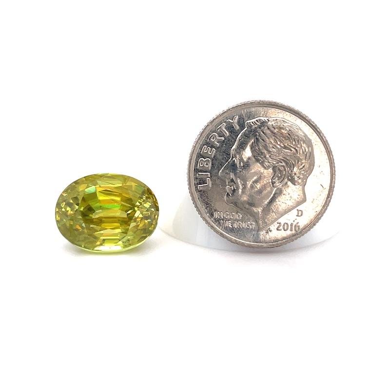 Oval Cut 7.95 Carat Oval Sphene, Loose Gemstone for Ring or Pendant For Sale