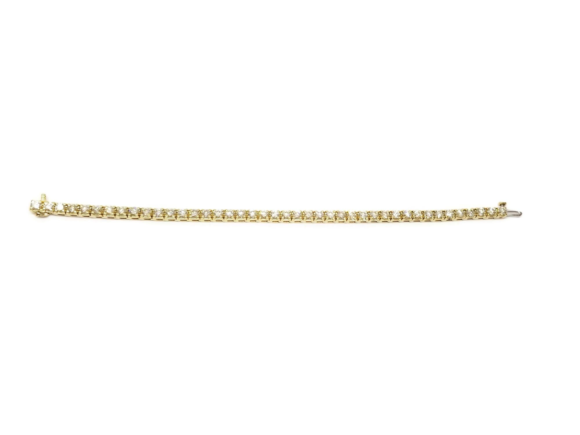 8 carat diamond tennis bracelet yellow gold