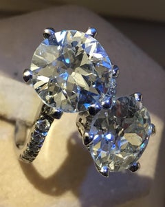 7.bague Toi Et Moi - Diamant 95 Carat taille ancienne