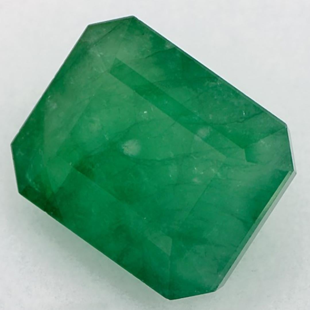 7.95 Ct Emerald Octagon Cut Loose Gemstone In New Condition For Sale In Fort Lee, NJ