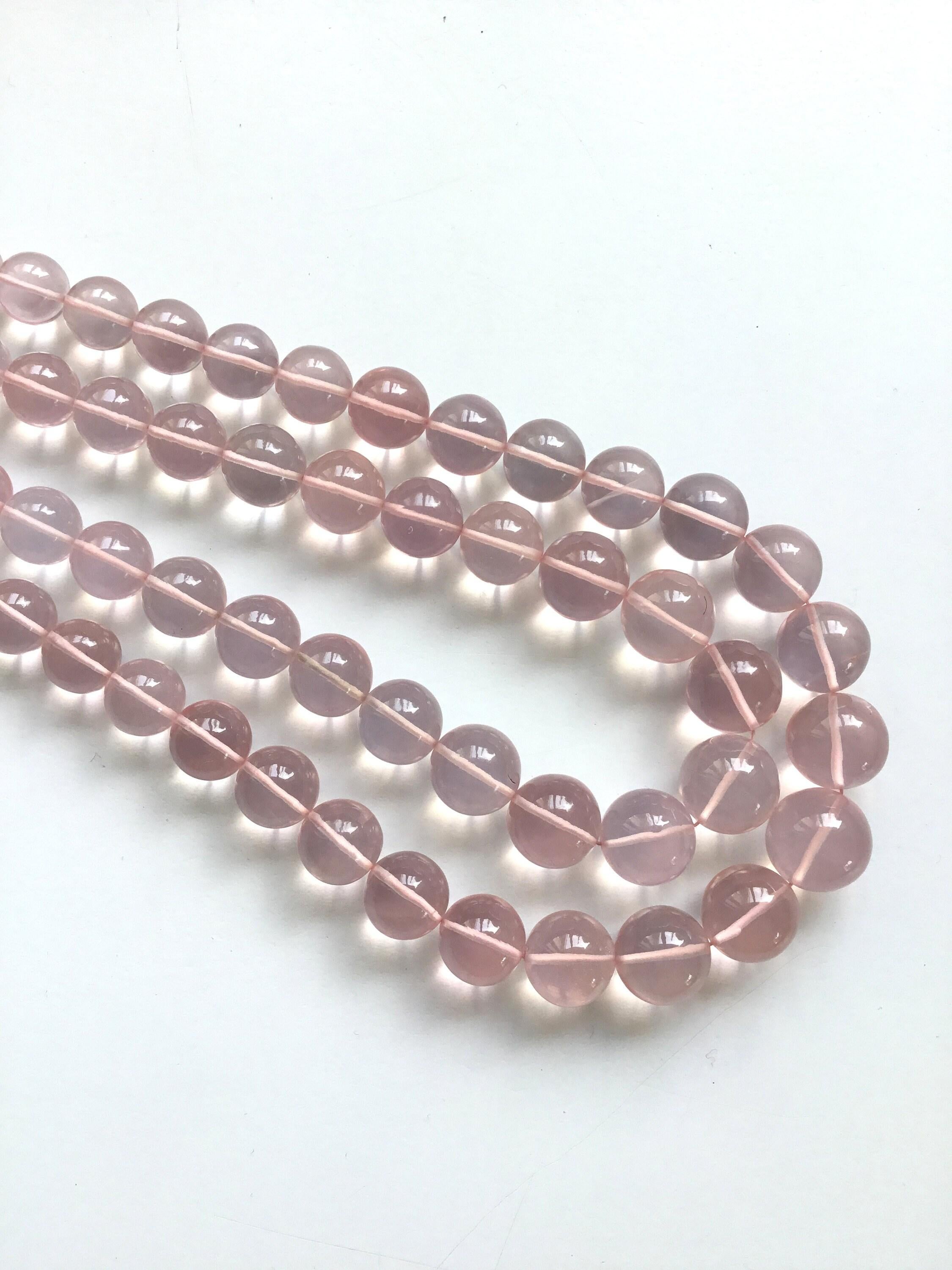 795.20 Carats Rose Quartz Smooth Balls 2 Strands Natural Gemstone Necklace In New Condition For Sale In Jaipur, RJ