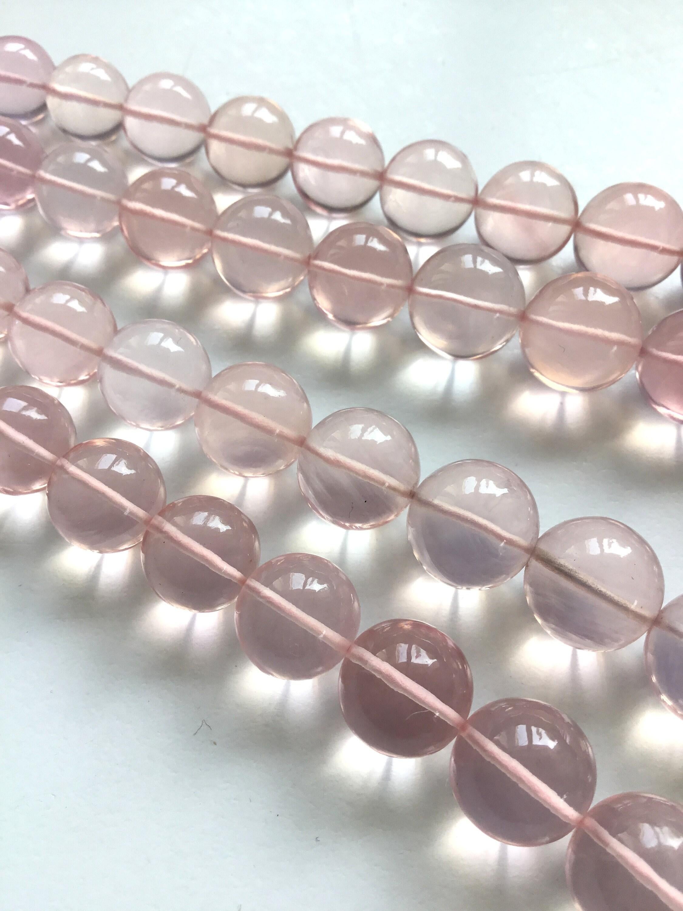 Women's or Men's 795.20 Carats Rose Quartz Smooth Balls 2 Strands Natural Gemstone Necklace For Sale