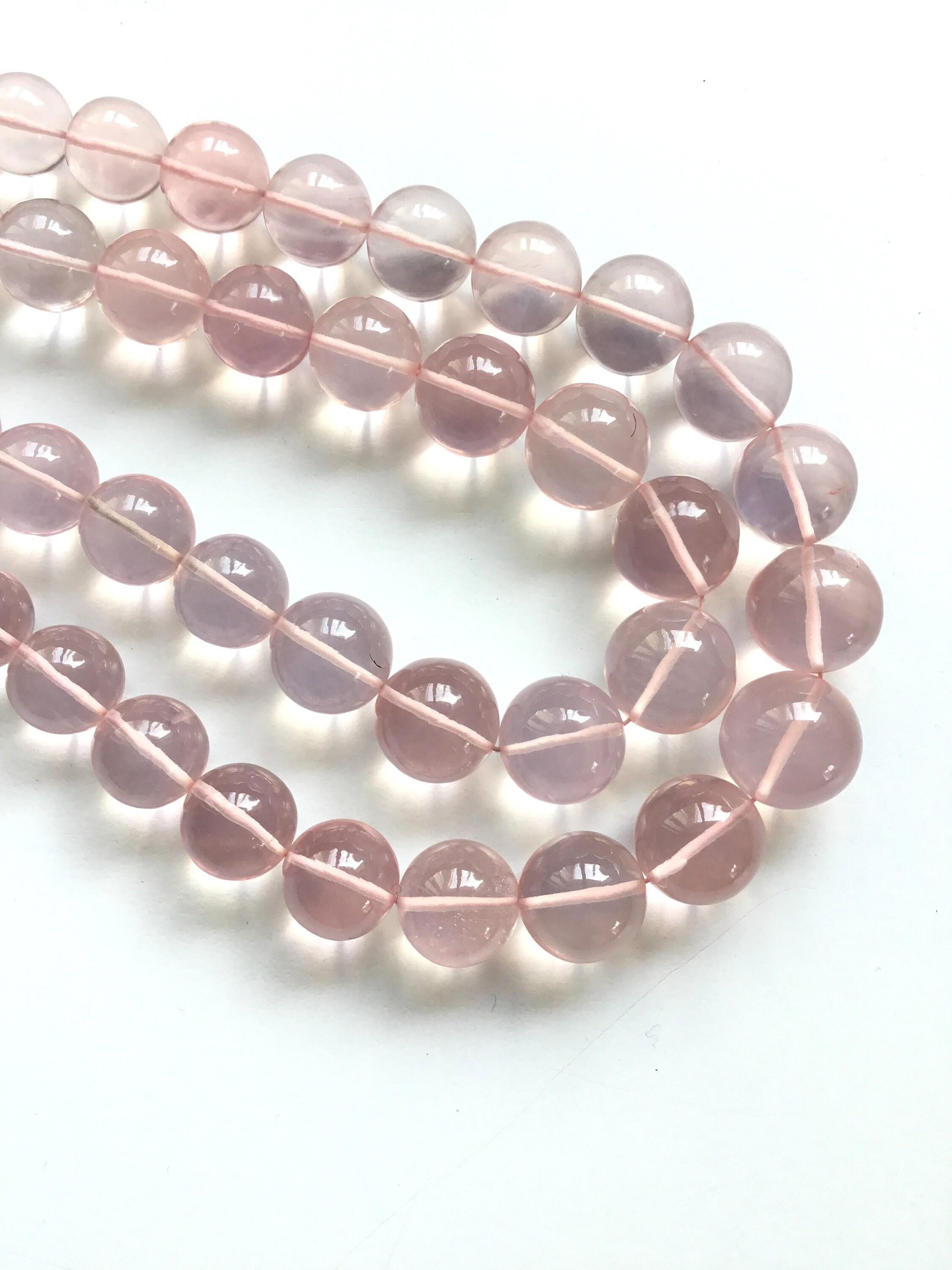 795.20 Carats Rose Quartz Smooth Balls 2 Strands Natural Gemstone Necklace For Sale 1