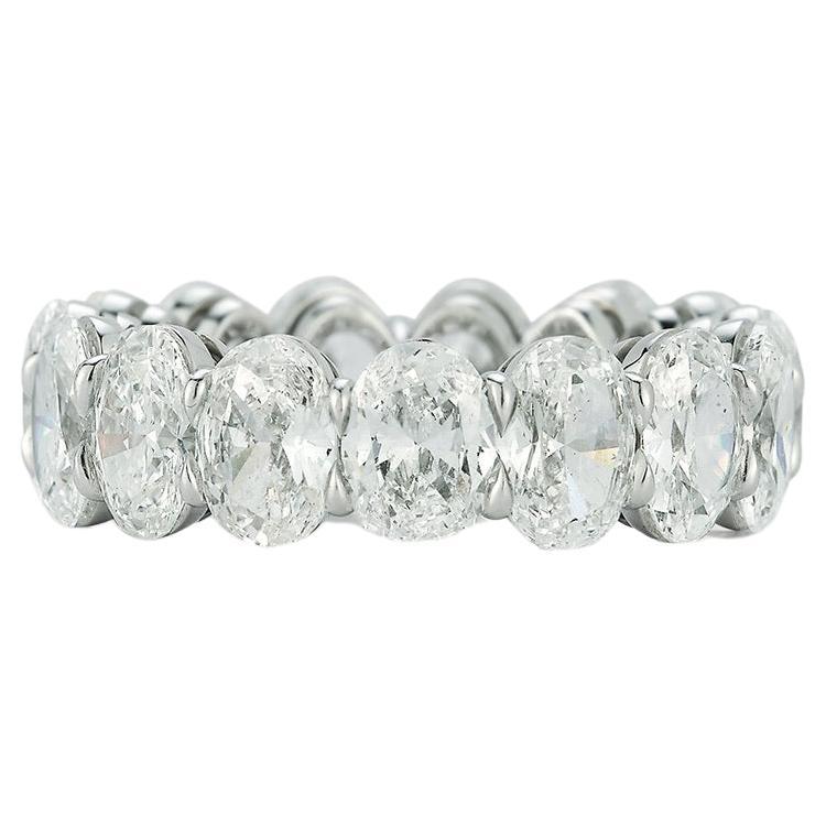 7.96 Total Carat Weight Oval Cut Wedding Band Ring For Sale