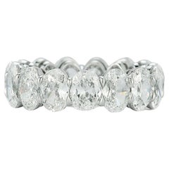 7.96 Total Carat Weight Oval Cut Wedding Band Ring