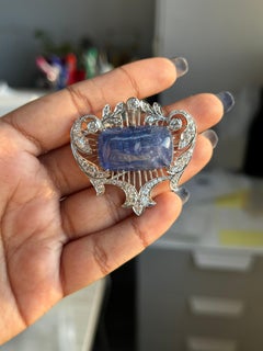 79.63 Carat Sapphire Pendant (N-H) in 18K White Gold (GRS Certified)