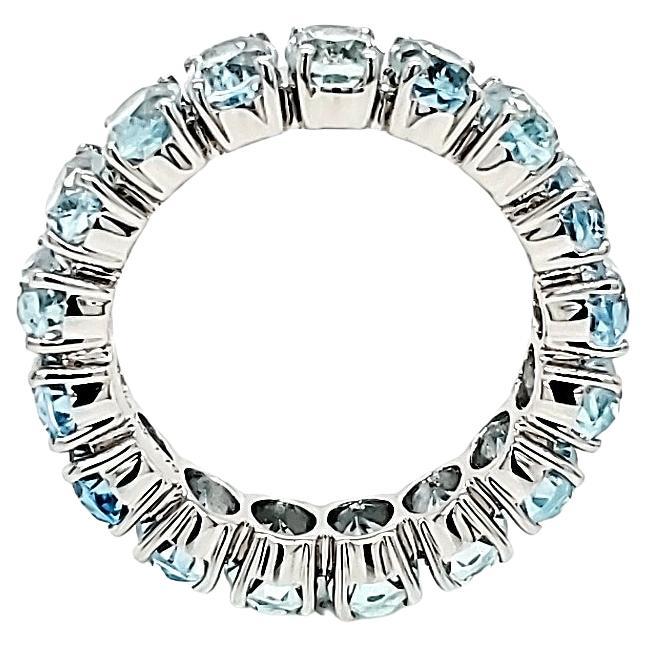 7.97 Carats Aquamarine White Gold Ring For Sale